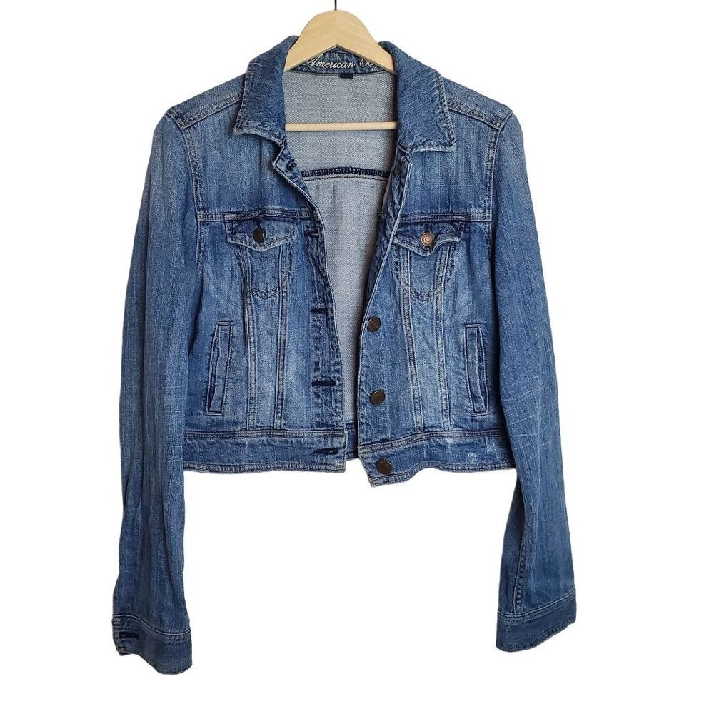 American Eagle Medium Jean Trucker‎ Jacket Denim Classic Cropped